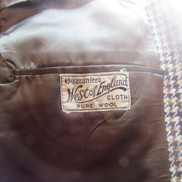 Vintage 70's Men's Houndstooth Jacket, 38 R, Tailored and Repaired C555-5 - Picture 5 of 9